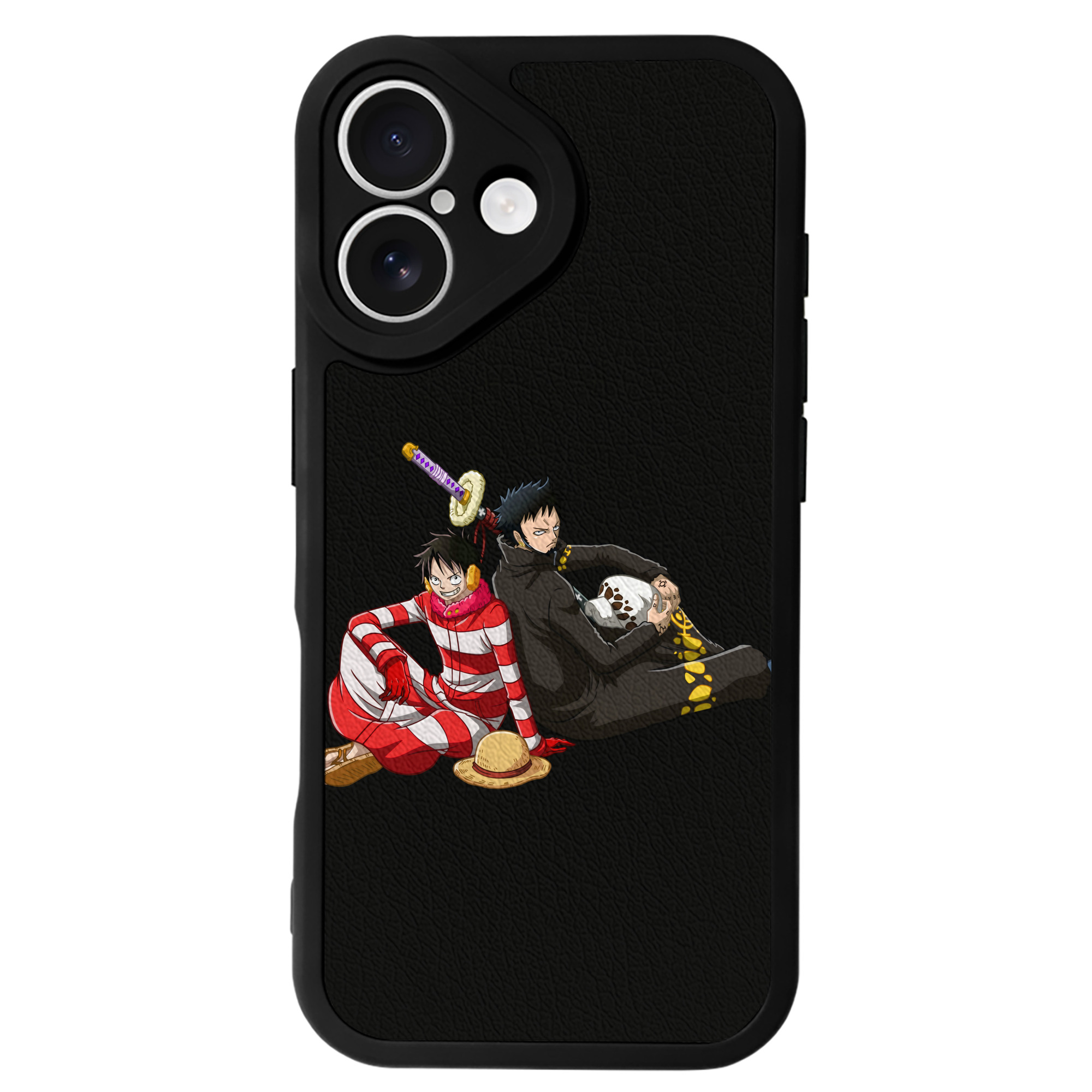 （画像用） ワンピース モンキー・D・ルフィ ONE PIECE Monkey D. Luffy 【iPhone 16シリーズ対応】シリコンスマホケース（レザー調） 材質：シリコン